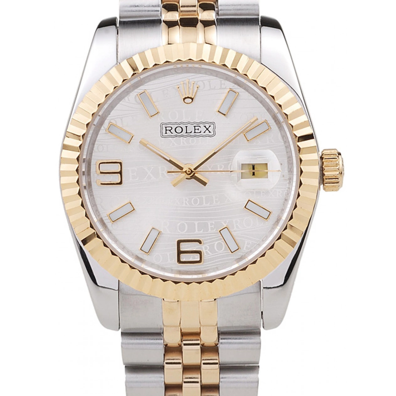 Aaa replica 98084 Dial DateJust Steel Stainless Silver Two 18k Gold Tone Plated Rolex 0514